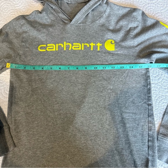 Carhartt Kids Gray Hoodie with Yellow Logo - Picture 6 of 9